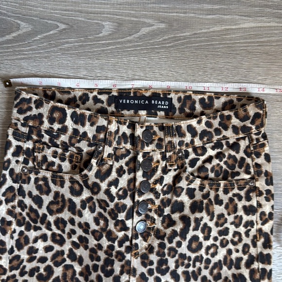 VERONICA BEARD Debbie Leopard Button Front Skinny Jean 25 - Picture 6 of 12